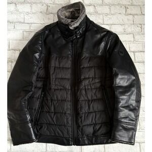 MICHAEL KORS  MENS FAUX FUR COLLAR Moto  Jacket Size L